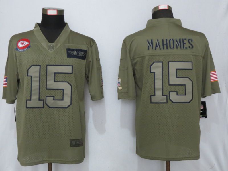 Men Kansas City Chiefs #15 Mahomes Nike Camo 2019 Salute to Service Limited NFL Jerseys